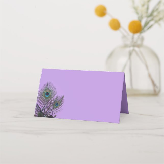 Elegant Peacock Folded Place Cards (Front)