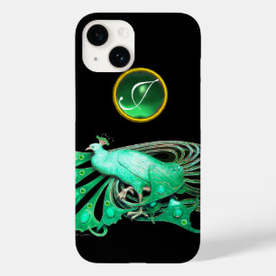 ELEGANT PEACOCK IN GREEN, JADE MONOGRAM Case-Mate iPhone 14 CASE