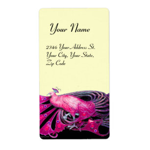 ELEGANT PEACOCK IN PINK, FUCHSIA AND BLACK