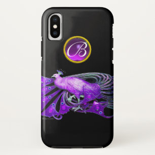 ELEGANT PEACOCK IN PURPLE, AMETHYST MONOGRAM Case-Mate iPhone CASE
