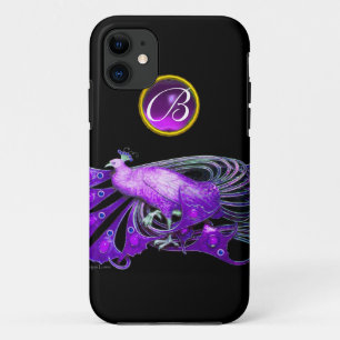 ELEGANT PEACOCK IN PURPLE, AMETHYST MONOGRAM Case-Mate iPhone CASE