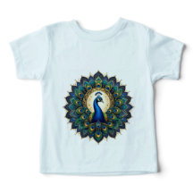 Elegant Peacock Mandala Toddler T-Shirt | Colourfu