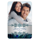 Elegant Peacock Photo Save The Date Magnets