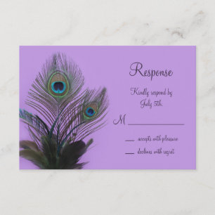 Elegant Peacock RSVP (purple) Card