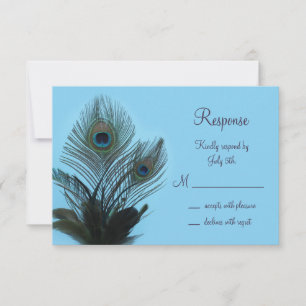 Elegant Peacock RSVP (turquoise) Card