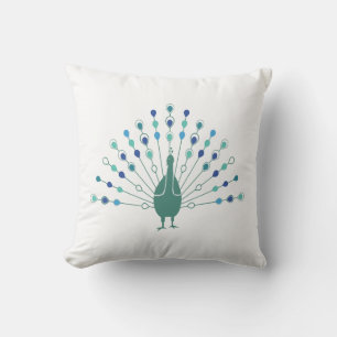 Elegant Peacock Silhouette Cushion