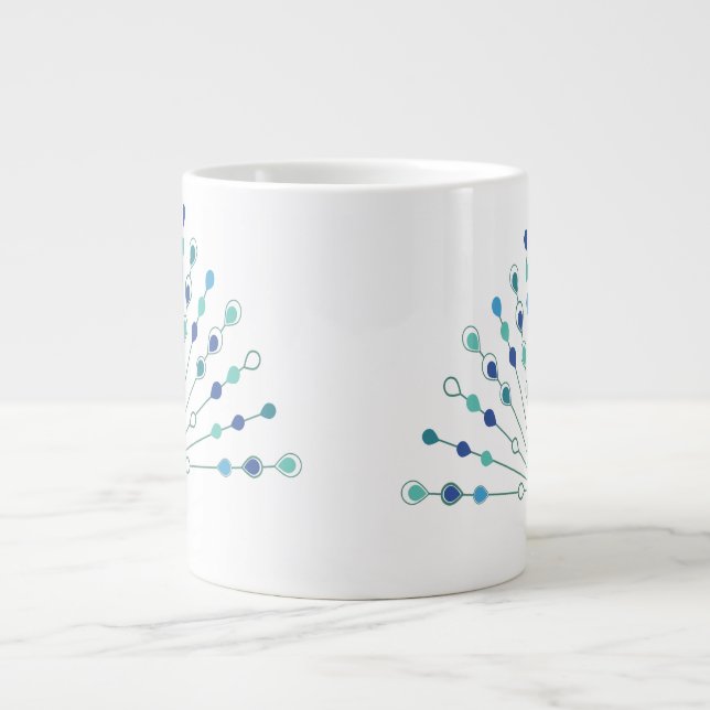 Elegant Peacock Silhouette Large Coffee Mug (Front)