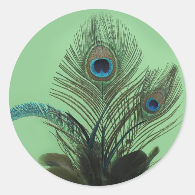 Elegant Peacock Sticker (green) (Front)