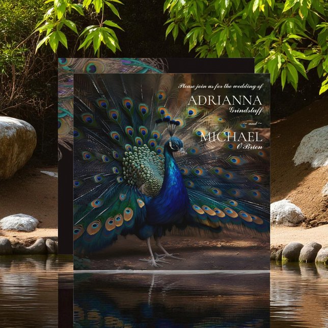 Elegant Peacock Wedding Invitation (Creator Uploaded)