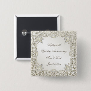 Elegant Pearl 30th Wedding Anniversary 15 Cm Square Badge