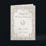 Elegant Pearl 30th Wedding Anniversary Card<br><div class="desc">A Creative Card Design featuring a satin pearl colour and flourish design theme with a variety of custom images, shapes, patterns, styles and fonts in this one-of-a-kind "Elegant Pearl 30th Wedding Anniversary" Greeting Card. This elegant and attractive design comes complete with customisable text lettering and anniversary elements both on the...</div>