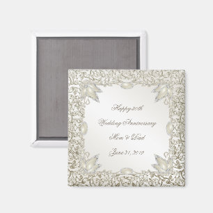 Elegant Pearl 30th Wedding Anniversary Magnet