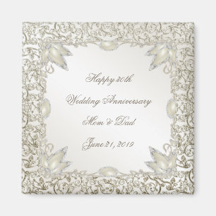 Elegant Pearl 30th Wedding Anniversary Magnet