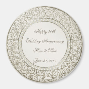Elegant Pearl 30th Wedding Anniversary Magnet