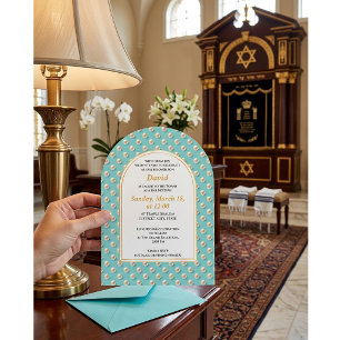Elegant Pearl Bar Mitzvah Invitation
