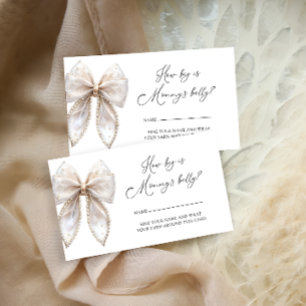Elegant Pearl Bow How Big Is Mommys Belly Enclosure Card
