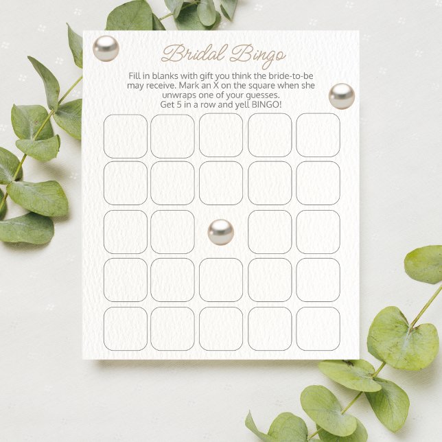Elegant Pearl Bridal Shower Bingo Game (Creator Uploaded)