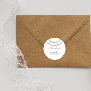 Elegant Pearl Bridal Shower Classic Round Sticker