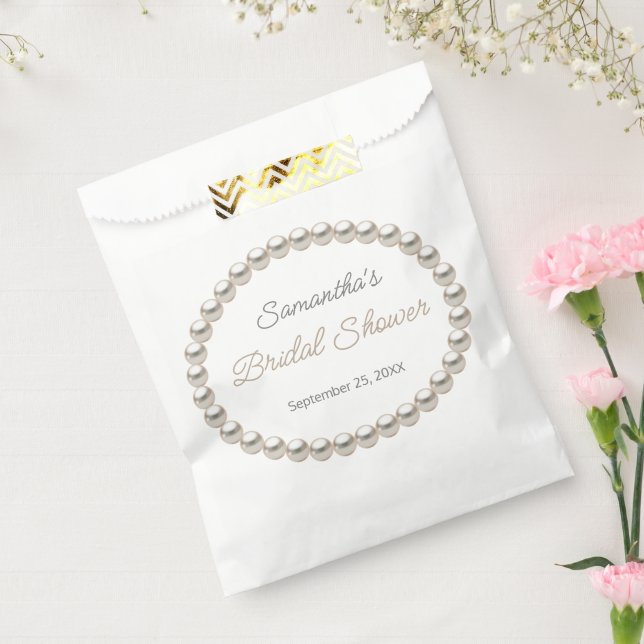 Elegant Pearl Bridal Shower Favour Bags (Sealed)