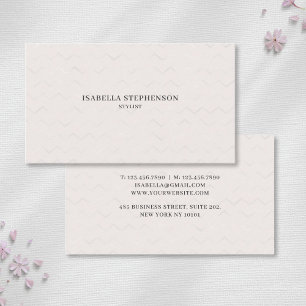 Elegant Pearl Chevron Minimal Professional Business Card