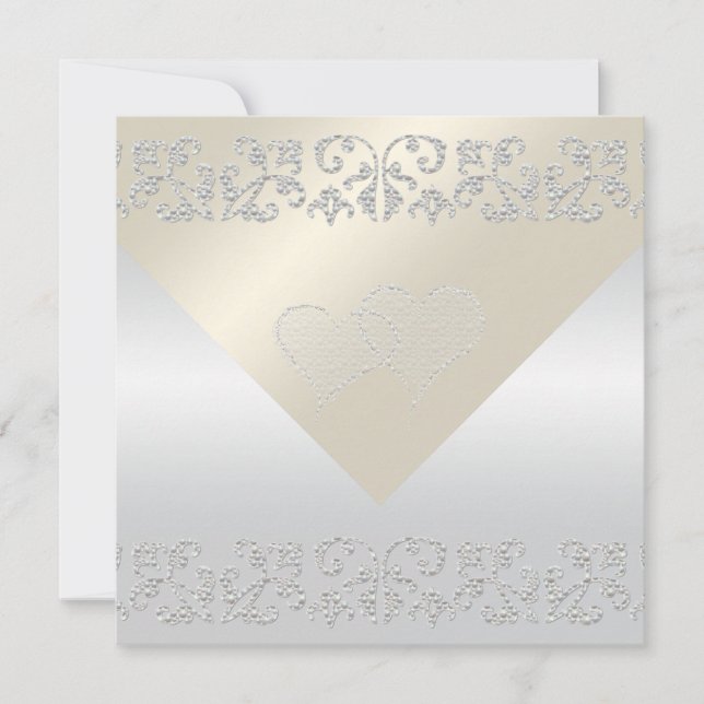 Elegant Pearl Flourish Wedding Invitations (Front)