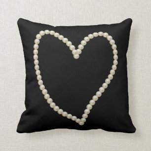 Elegant Pearl Heart Cushion
