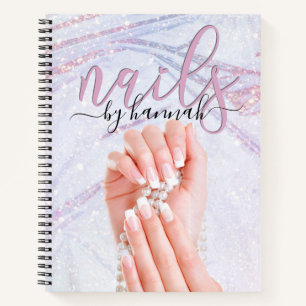 Elegant Pearl Nail Technician Chic Appointment Notebook