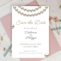 Elegant Pearl necklace Save the Date