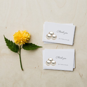 Elegant Pearl Necklace Wedding Elegant Thank You Card