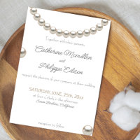 Elegant Pearl Necklace Wedding Invitation