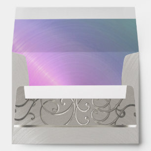 Elegant Pearl Pink Silver Filigree Envelopes