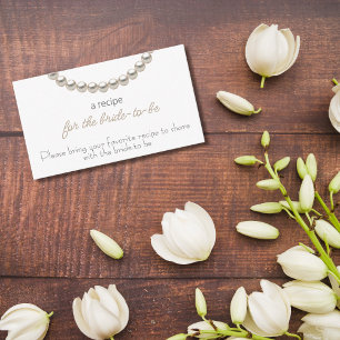 Elegant Pearl Recipe for the bride to be Enclosure Card