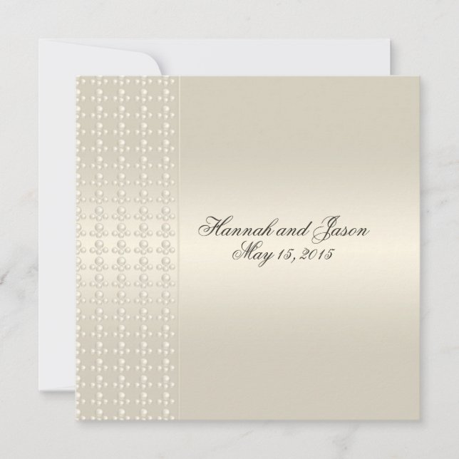 Elegant Pearl Satin Invitations (Front)