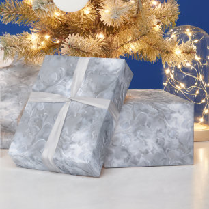 Elegant Pearl Silver Frost Shine Abstract Pattern Wrapping Paper