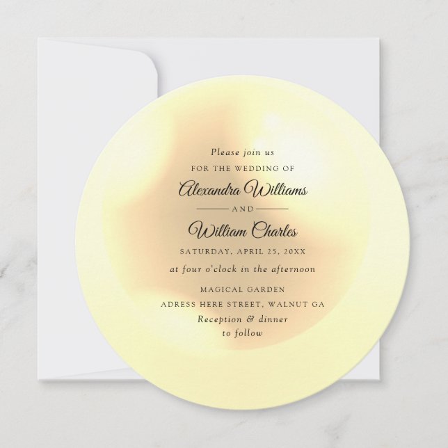 Elegant Pearl Simple Chic Wedding Invitation (Front)