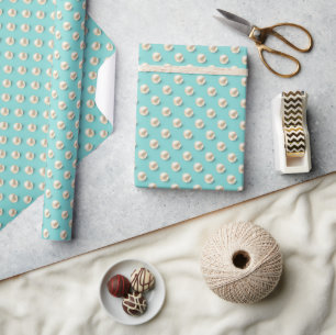 Elegant Pearl & Turquoise Wrapping Paper