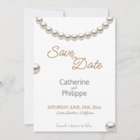 Elegant Pearl Wedding Save the Date Invitation