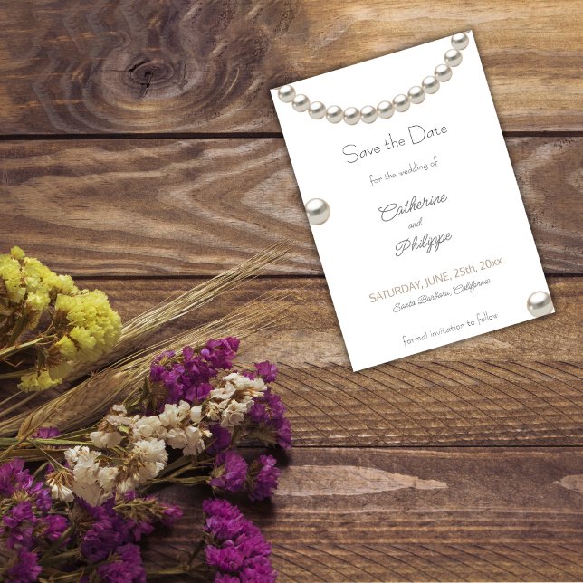 Elegant Pearl Wedding Save the Date Invitation (Creator Uploaded)