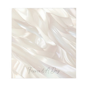 Elegant Pearl White Shell Abstract Notepad