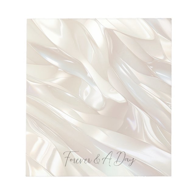 Elegant Pearl White Shell Abstract Notepad (Front)