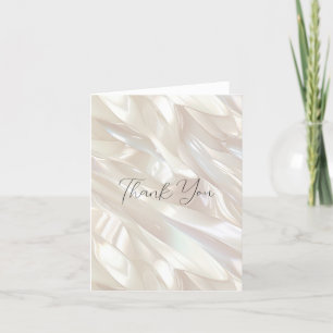 Elegant Pearl White Shell Abstract Thank You Card