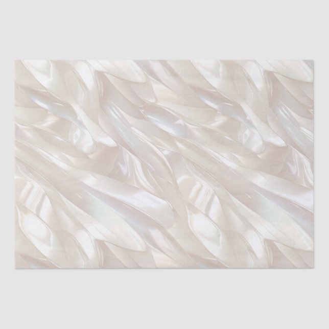 Elegant Pearl White Shell Abstract Tissue Paper (Front)