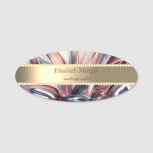 Elegant Pearls Abstract Name Tag