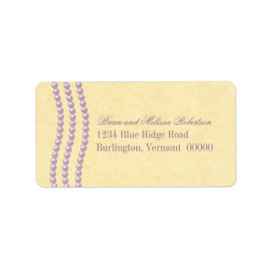 Elegant Pearls Address Labels, Lilac Label