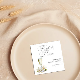 Elegant Pearls and Prosecco Bridal Shower Napkin