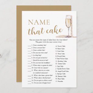 Elegant Pearls and Prosecco Name That Cake Game Invitation