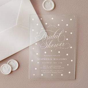 Elegant Pearls Bridal Shower Acrylic Invitations