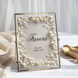 Elegant Pearls Bridal Shower Favours Poster