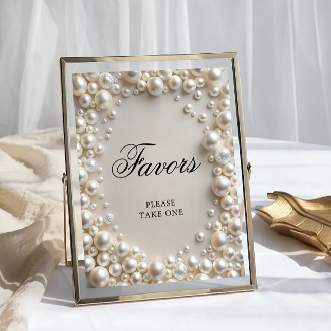 Elegant Pearls Bridal Shower Favours Poster (Creator Uploaded)