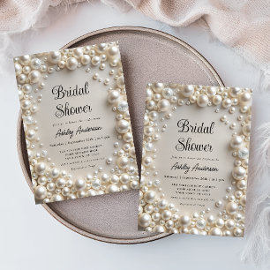 Elegant Pearls Bridal Shower Invitation